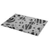 Zebra Polka Dot Black en Light Grey Snijplank (Hoek)