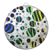 Zebra Polka Dot Black en Rainbow Print Dartbord (Voorkant)