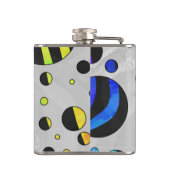 Zebra Polka Dot Black en Rainbow Print Heupfles (Achterkant)