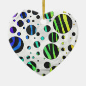 Zebra Polka Dot Black en Rainbow Print Keramisch Ornament (Voorkant)