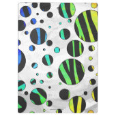 Zebra Polka Dot Black en Rainbow Print Klembord (Achterkant)