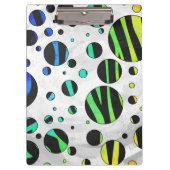 Zebra Polka Dot Black en Rainbow Print Klembord (Voorkant)