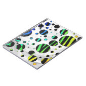 Zebra Polka Dot Black en Rainbow Print Notitieboek (Linkerzijde)