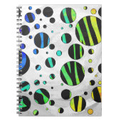 Zebra Polka Dot Black en Rainbow Print Notitieboek (Voorkant)