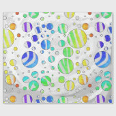 Zebra Polka Dot Rainbow en White Print Cadeaupapier (Vlak)