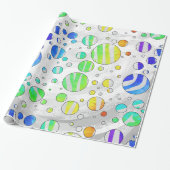 Zebra Polka Dot Rainbow en White Print Cadeaupapier (Uitgerold)