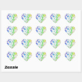 Zebra Polka Dot Rainbow en White Print Hart Sticker (Vel)
