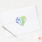 Zebra Polka Dot Rainbow en White Print Hart Sticker (Envelop)