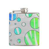 Zebra Polka Dot Rainbow en White Print Heupfles (Voorkant)