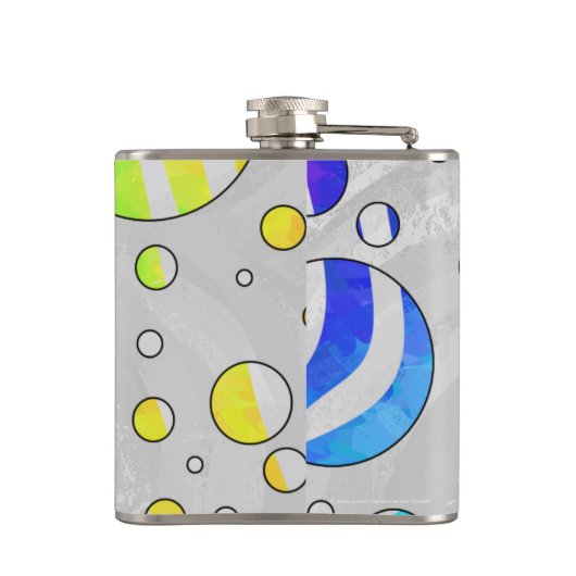 Zebra Polka Dot Rainbow en White Print Heupfles (Achterkant)