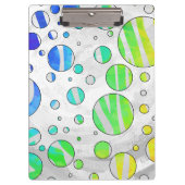 Zebra Polka Dot Rainbow en White Print Klembord (Voorkant)