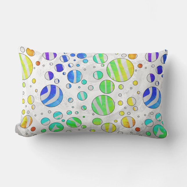 Zebra Polka Dot Rainbow en White Print Kussen (Voorkant)