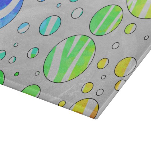 Zebra Polka Dot Rainbow en White Print Snijplank (Hoek)