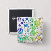 Zebra Polka Dot Rainbow en White Print Vierkante Button 5,1 Cm (Voorkant /achterkant)