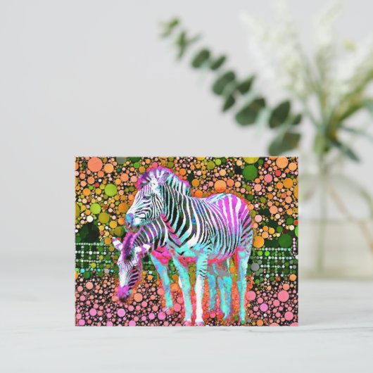 Zebra Pop Briefkaart (Staand voorkant)