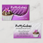 Zebra Pop Cupcakes - ombre paars Visitekaartje (Voorkant / Achterkant)