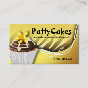 Zebra Pop Cupcakes - ombre yellow Visitekaartje