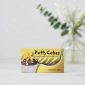 Zebra Pop Cupcakes - ombre yellow Visitekaartje (Staand voorkant)