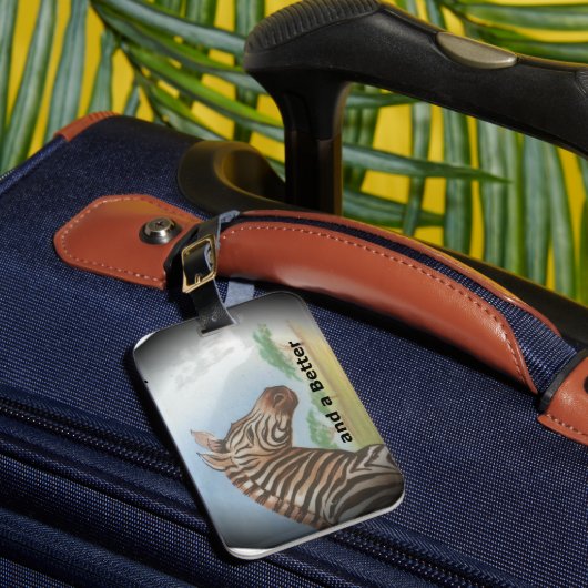 Zebra-portret, Amboseli: de geest van de savanne Bagagelabel (Voorkant Insitu 1)