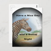 Zebra-portret, Amboseli: de geest van de savanne Briefkaart (Voorkant / Achterkant)