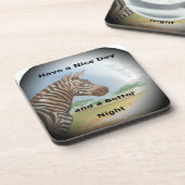 Zebra-portret, Amboseli: de geest van de savanne Onderzetter (Linkerzijde)