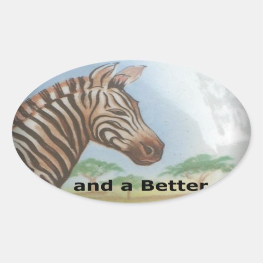 Zebra-portret, Amboseli: de geest van de savanne Ovale Sticker (Voorkant)