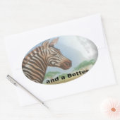 Zebra-portret, Amboseli: de geest van de savanne Ovale Sticker (Envelop)