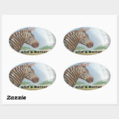 Zebra-portret, Amboseli: de geest van de savanne Ovale Sticker (Vel)