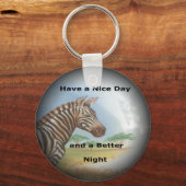 Zebra-portret, Amboseli: de geest van de savanne Sleutelhanger (Voorkant)