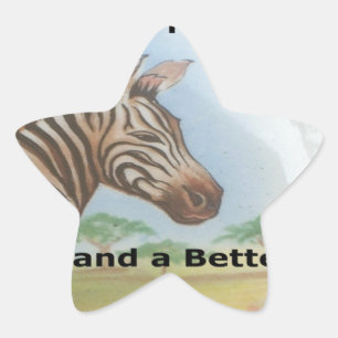 Zebra-portret, Amboseli: de geest van de savanne Ster Sticker