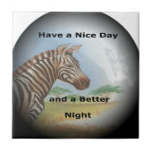 Zebra-portret, Amboseli: de geest van de savanne Tegeltje (Voorkant)