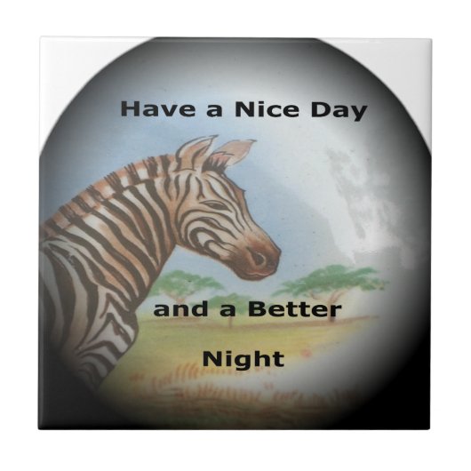 Zebra-portret, Amboseli: de geest van de savanne Tegeltje (Voorkant)