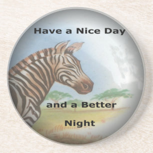 Zebra-portret, Amboseli: de geest van de savanne Zandsteen Onderzetter