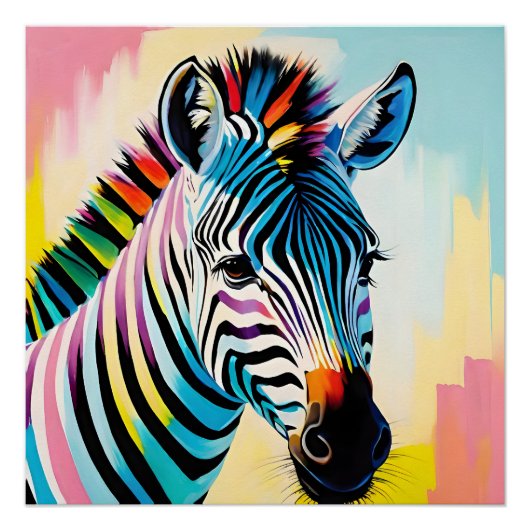 Zebra portret perfect poster (Voorkant)