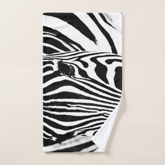 Zebra portret zwart-wit bad handdoek (Handdoek)