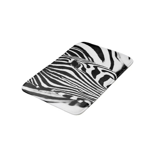 Zebra portret zwart-wit badmat (Gekanteld)