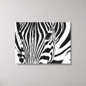 Zebra portret zwart-wit canvas afdruk (Voorkant)