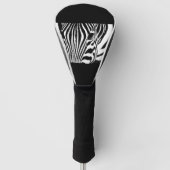 Zebra portret zwart-wit golfheadcover (Voorkant)