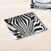 Zebra portret zwart-wit kartonnen onderzetters (Schuin)