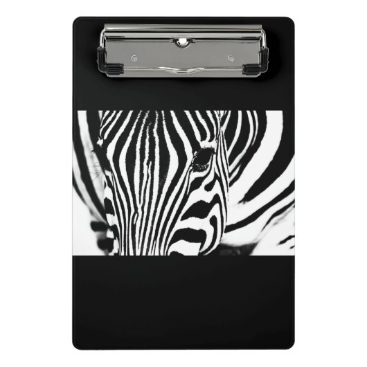 Zebra portret zwart-wit mini klembord (Voorkant)