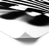 Zebra portret zwart-wit poster (Hoek)