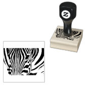 Zebra portret zwart-wit rubberstempel (Gestempeld)