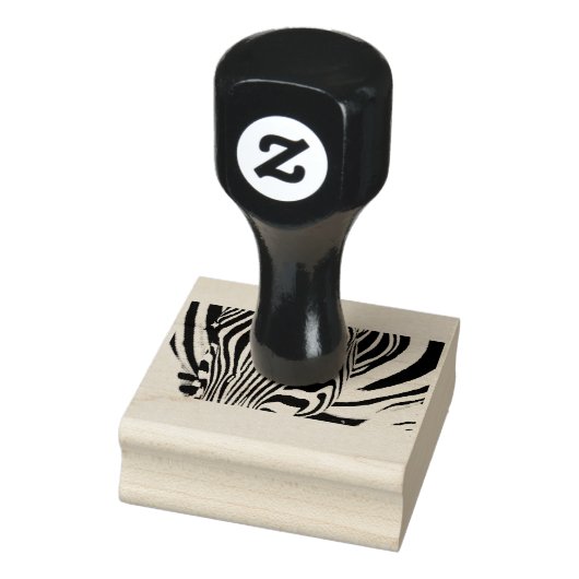 Zebra portret zwart-wit rubberstempel (Stempel)