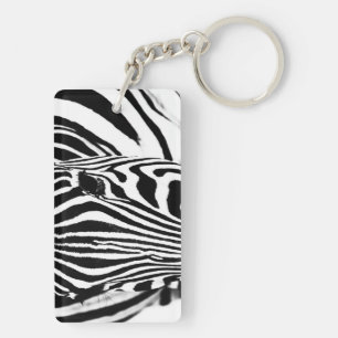 Zebra portret zwart-wit sleutelhanger
