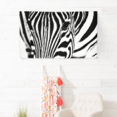 Zebra portret zwart-wit spandoek (Insitu)