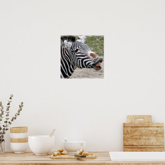Zebra Poster glimlachen (Keuken)