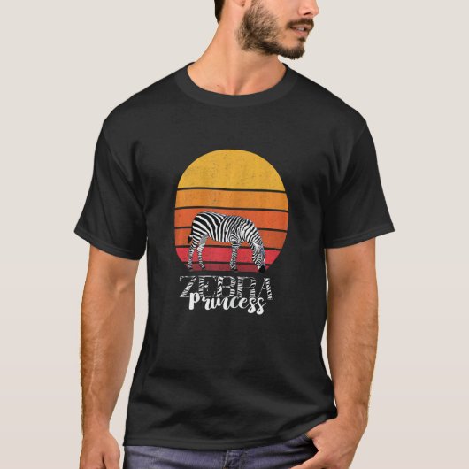 Zebra Prinses Retro Zebra Paard Wilde Dieren Dier T-shirt (Voorkant)
