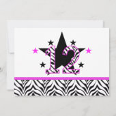 Zebra Print: 12e verjaardag van uitnodigingen (Achterkant)