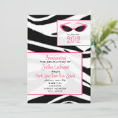 Zebra Print 2012 Graduation Announcement Kaart (Staand voorkant)
