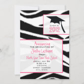Zebra Print 2012 Graduation Announcement Kaart (Voorkant)